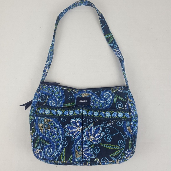 liz & co. Handbags - NWOT Liz & Co Blue Paisley Quilted Purse Handbag